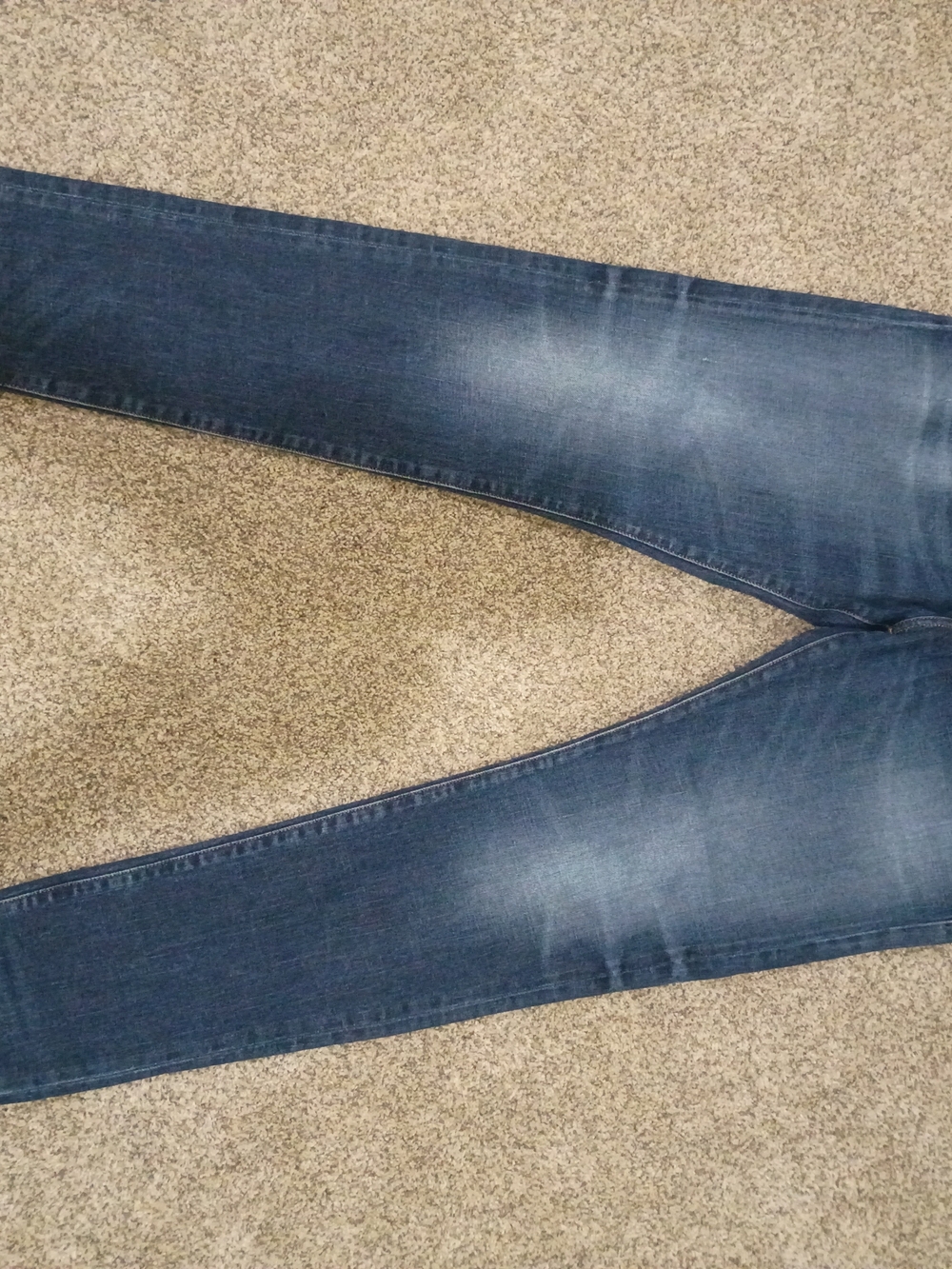Diesel Blue Denim Jeans with Brown Leather Patch